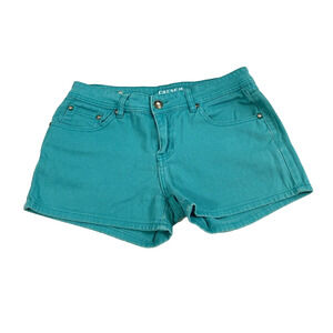 Crunch Jean‎ Shorts Juniors 11 Turquoise Denim Shortails Jorts Rhinestone Studs